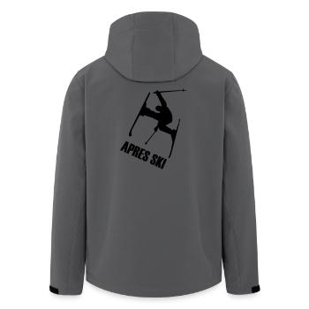 Ski, ski, skiing, après ski, freeski, winter, snow - Men’s Recycled Softshell Jacket by Stanley/Stella - anthracite - Back - AI Model Male 185 light (185cm)