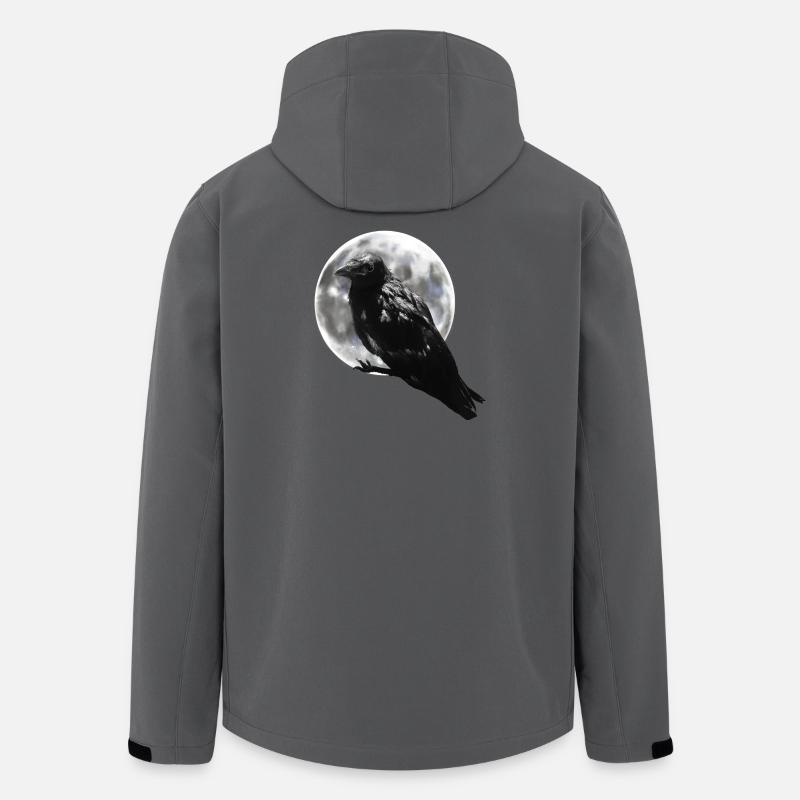 Corbeau pleine lune - Veste softshell homme en polyester recyclé Stanley/Stella - charbon