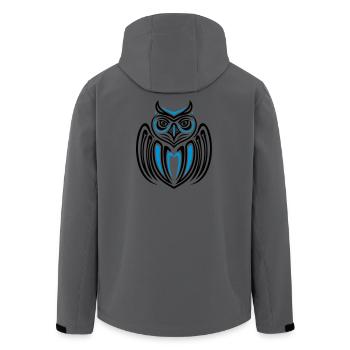 Large owl with wings in Haida Style. - Men’s Recycled Softshell Jacket by Stanley/Stella - anthracite - Back - AI Model Male 185 light (185cm)
