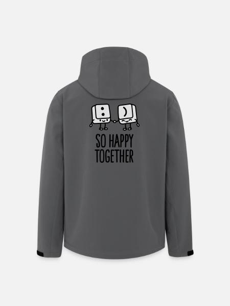 Keyboard keys smile - So happy together - Recycelte Männer Softshell-Jacke von Stanley/Stella - Anthrazit