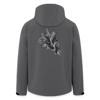 Holly, Ilix, avec des baies. Noël, Avent. - Veste softshell homme en polyester recyclé Stanley/Stella - charbon - Dos - AI Model Male 185 light (185cm)