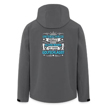 Golf Golfspieler - Recycelte Männer Softshell-Jacke von Stanley/Stella - Anthrazit - Hinten - AI Model Male 185 light (185cm)