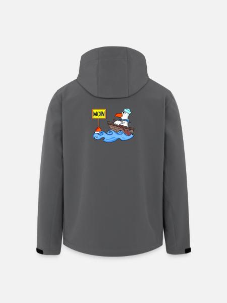 Moin Seemann Möwe Seemöwe Boot - Recycelte Männer Softshell-Jacke von Stanley/Stella - Anthrazit