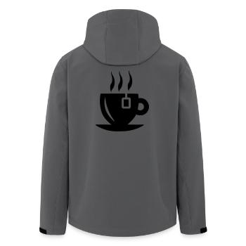 Tea cup with tea bag - Men’s Recycled Softshell Jacket by Stanley/Stella - anthracite - Back - AI Model Male 185 light (185cm)