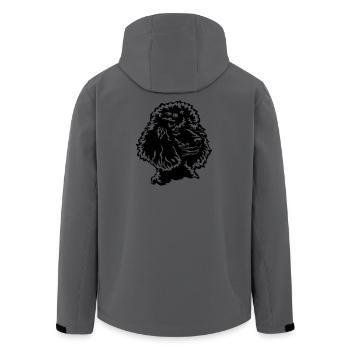 Pudel Kopf - Recycelte Männer Softshell-Jacke von Stanley/Stella - Anthrazit - Hinten - AI Model Male 185 light (185cm)