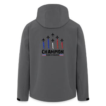 Champion Made In France, Piloten Deutsch - Recycelte Männer Softshell-Jacke von Stanley/Stella - Anthrazit - Hinten - AI Model Male 185 light (185cm)