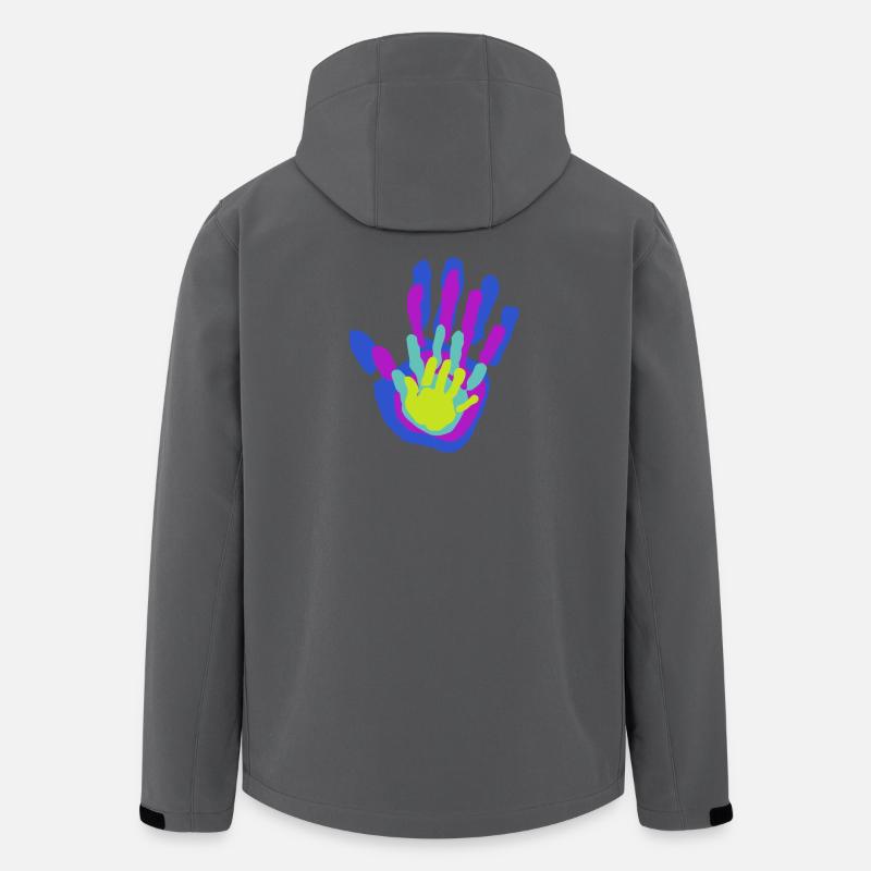 Papa, Mama und Wir Handflächen - Recycelte Männer Softshell-Jacke von Stanley/Stella - Anthrazit