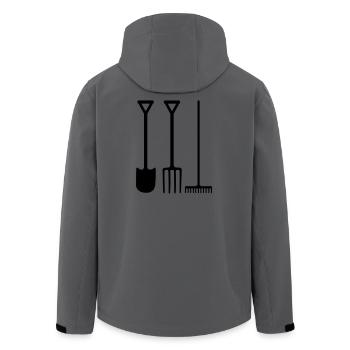 Outils de jardin pelle râteau et fourche - Veste softshell homme en polyester recyclé Stanley/Stella - charbon - Dos - AI Model Male 185 light (185cm)