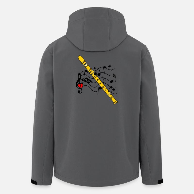 Blockflöte mit Musiknoten - Recycelte Männer Softshell-Jacke von Stanley/Stella - Anthrazit