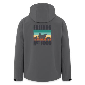 Tierschutz Veganer Vegetarisch Friends not Food - Recycelte Männer Softshell-Jacke von Stanley/Stella - Anthrazit - Hinten - AI Model Male 185 light (185cm)