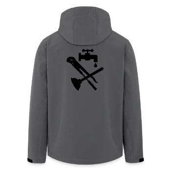 Logo des Werkzeugklempnerkrans - Recycelte Männer Softshell-Jacke von Stanley/Stella - Anthrazit - Hinten - AI Model Male 185 light (185cm)