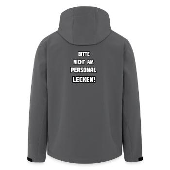 Bitte nicht am Personal lecken Kellner, Bedienung  - Recycelte Männer Softshell-Jacke von Stanley/Stella - Anthrazit - Hinten - AI Model Male 185 light (185cm)