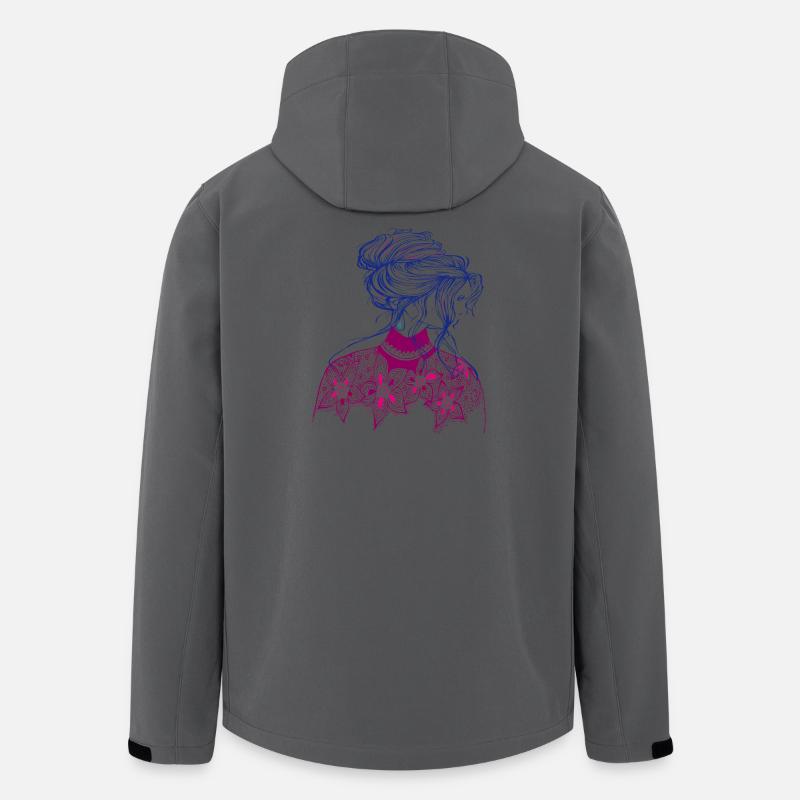 Mädchen Illustration - Recycelte Männer Softshell-Jacke von Stanley/Stella - Anthrazit