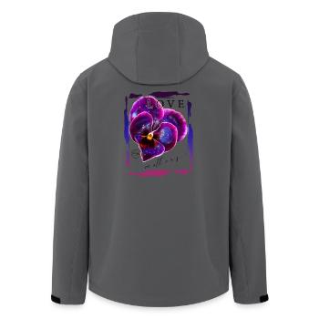 Violet with galaxy for romantics Valentine's day - Men’s Recycled Softshell Jacket by Stanley/Stella - anthracite - Back - AI Model Male 185 light (185cm)