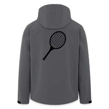 Badmintonschläger-Logo - Recycelte Männer Softshell-Jacke von Stanley/Stella - Anthrazit - Hinten - AI Model Male 185 light (185cm)