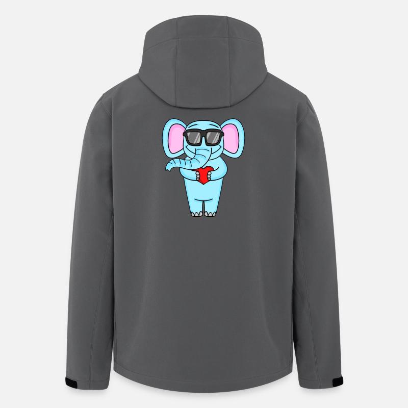 Elefant mit Sonnenbrille und Herz - Recycelte Männer Softshell-Jacke von Stanley/Stella - Anthrazit