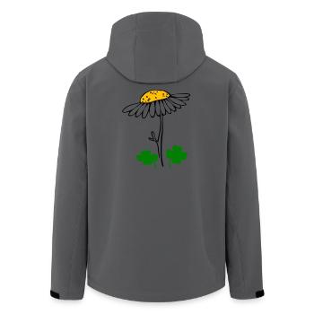 Lucky clover, chamomile blossom - Men’s Recycled Softshell Jacket by Stanley/Stella - anthracite - Back - AI Model Male 185 light (185cm)