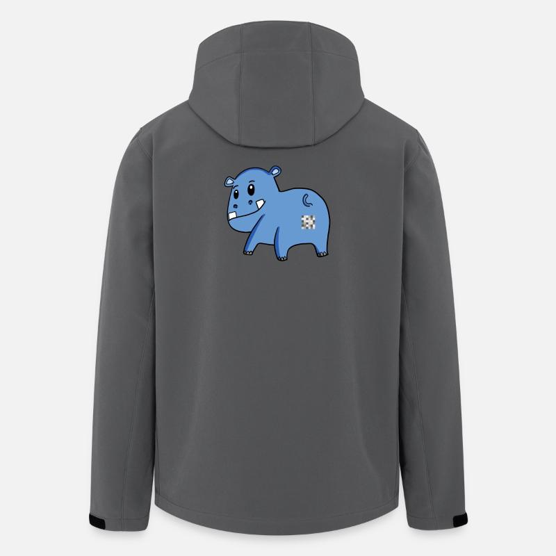 Hippo Ass - Hippopotame Butt - Veste softshell homme en polyester recyclé Stanley/Stella - charbon