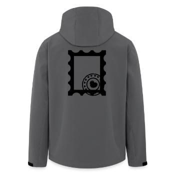 Contour de tampon avec tampon avec cœurs - Veste softshell homme en polyester recyclé Stanley/Stella - charbon - Dos - AI Model Male 185 light (185cm)