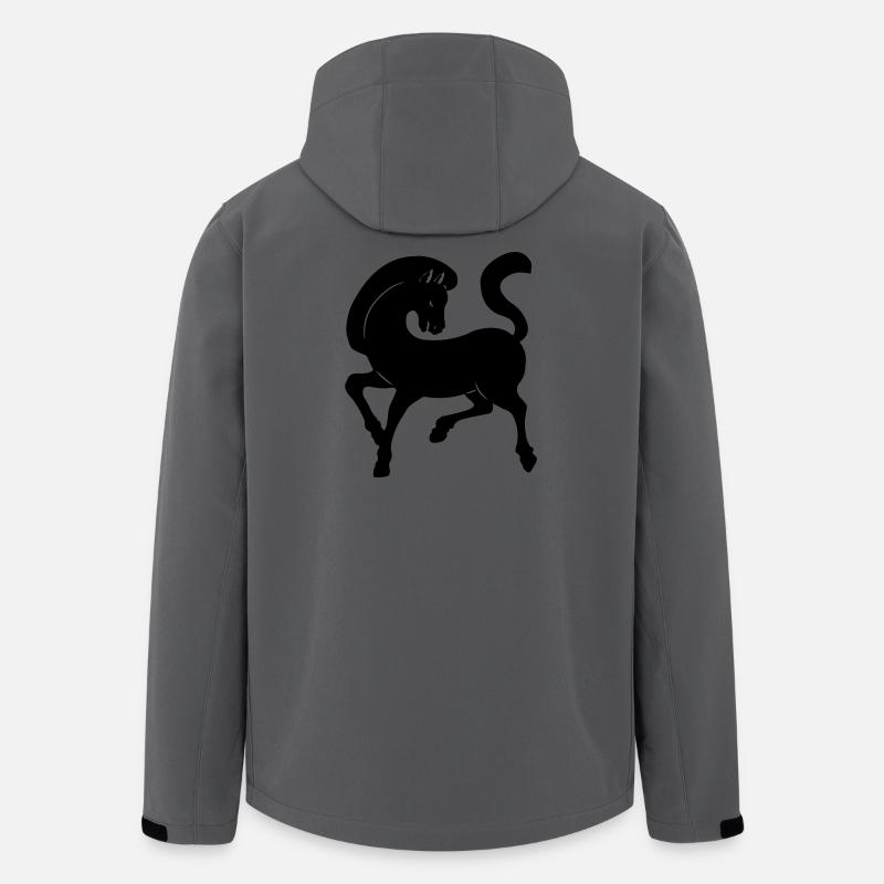 Pferdeschattenbild Jahr des Pferdes - Recycelte Männer Softshell-Jacke von Stanley/Stella - Anthrazit