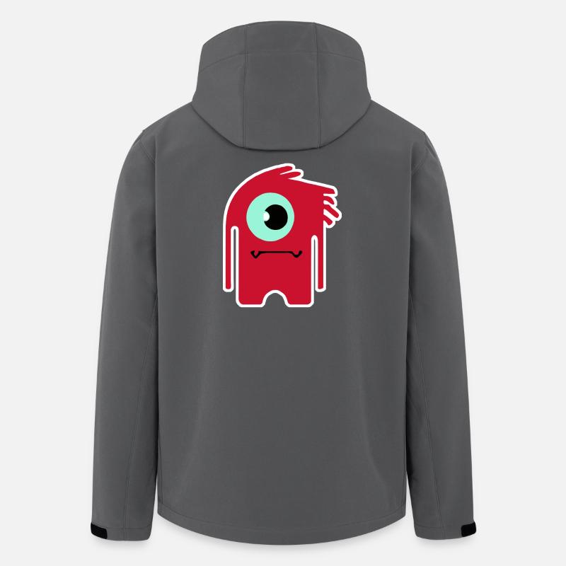 Rotes Zyklopenmonster | Lustiger Chibi-Alien - Recycelte Männer Softshell-Jacke von Stanley/Stella - Anthrazit