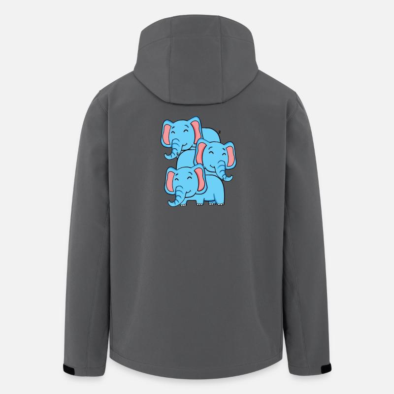 Cute Elephants - Elephant - Men’s Recycled Softshell Jacket by Stanley/Stella - anthracite