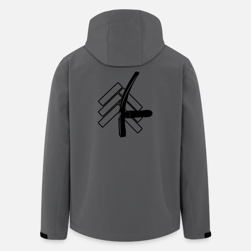 Logo-Pflastersteine und Straßenhammer - Recycelte Männer Softshell-Jacke von Stanley/Stella - Anthrazit