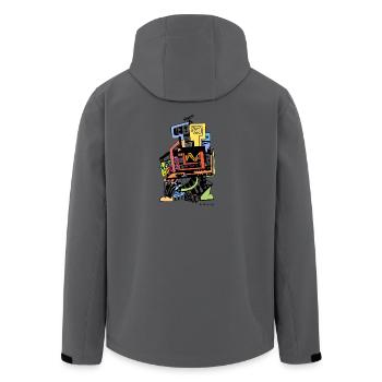 Tv totem black by Cinodrago - Men’s Recycled Softshell Jacket by Stanley/Stella - anthracite - Back - AI Model Male 185 light (185cm)