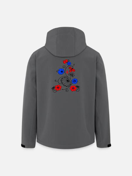 Fleur vigne avec papillon - Veste softshell homme en polyester recyclé Stanley/Stella - charbon