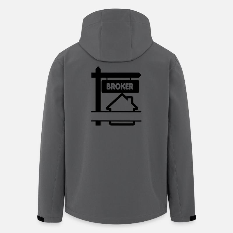 Logo Broker mit Text BROKER - Recycelte Männer Softshell-Jacke von Stanley/Stella - Anthrazit