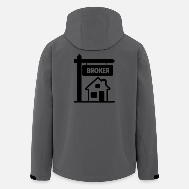 Broker mit Text BROKER - Recycelte Männer Softshell-Jacke von Stanley/Stella - Anthrazit