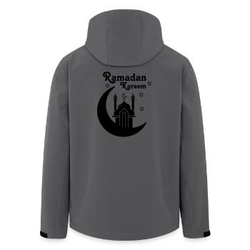 Mosquée Ramadan Kareem - Veste softshell homme en polyester recyclé Stanley/Stella - charbon - Dos - AI Model Male 185 light (185cm)