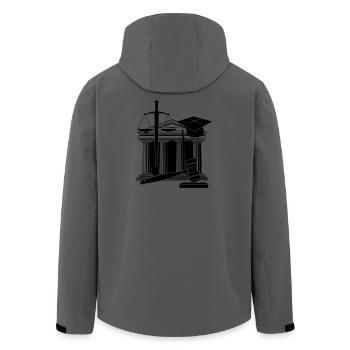 Logo des Gerichts - Recycelte Männer Softshell-Jacke von Stanley/Stella - Anthrazit - Hinten - AI Model Male 185 light (185cm)