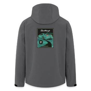 Breakthrough Drift Teal Car - Men’s Recycled Softshell Jacket by Stanley/Stella - anthracite - Back - AI Model Male 185 light (185cm)