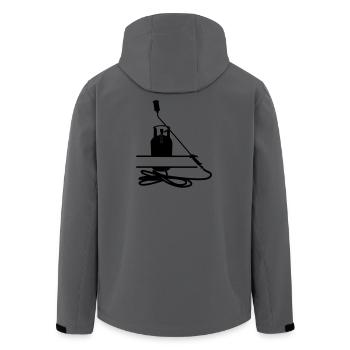 Roofing company monogram transparent - Men’s Recycled Softshell Jacket by Stanley/Stella - anthracite - Back - AI Model Male 185 light (185cm)