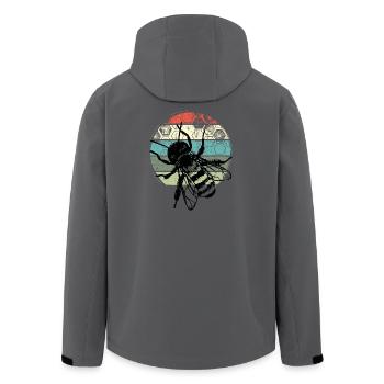 Retro Mosquito Circle - Recycelte Männer Softshell-Jacke von Stanley/Stella - Anthrazit - Hinten - AI Model Male 185 light (185cm)