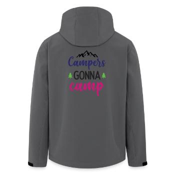 Campeurs qui vont au camp - Veste softshell homme en polyester recyclé Stanley/Stella - charbon - Dos - AI Model Male 185 light (185cm)