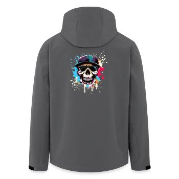 Totenkopf und Splash Urban Street - Recycelte Männer Softshell-Jacke von Stanley/Stella - Anthrazit - Hinten - AI Model Male 185 light (185cm)