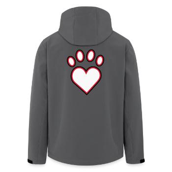 Pawprint Heart Emblem - Men’s Recycled Softshell Jacket by Stanley/Stella - anthracite - Back - AI Model Male 185 light (185cm)