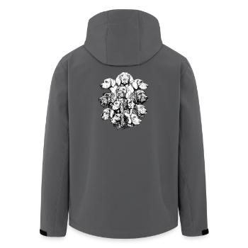 Chiens pointant des objets cachés - Veste softshell homme en polyester recyclé Stanley/Stella - charbon - Dos - AI Model Male 185 light (185cm)