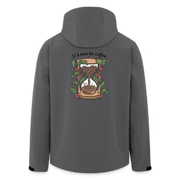 Coffee Time Botanische Sanduhr - Recycelte Männer Softshell-Jacke von Stanley/Stella - Anthrazit - Hinten - AI Model Male 185 light (185cm)