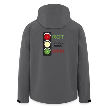Ampel rot ist das neue Grün - Recycelte Männer Softshell-Jacke von Stanley/Stella - Anthrazit - Hinten - AI Model Male 185 light (185cm)