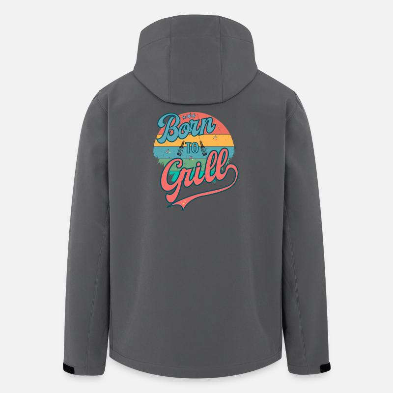 Né pour griller rétro - Veste softshell homme en polyester recyclé Stanley/Stella - charbon
