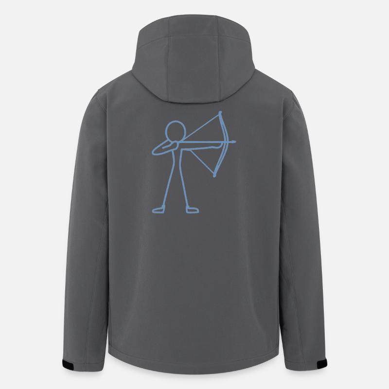 Strichmännchen Bogen Bogenschießen Bogenschütze - Recycelte Männer Softshell-Jacke von Stanley/Stella - Anthrazit