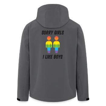 Désolé les filles j’aime les garçons - Veste softshell homme en polyester recyclé Stanley/Stella - charbon - Dos - AI Model Male 185 light (185cm)