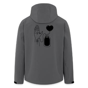 Donner du sang - Veste softshell homme en polyester recyclé Stanley/Stella - charbon - Dos - AI Model Male 185 light (185cm)