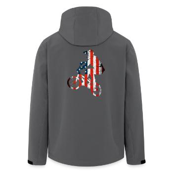 Stars and Stripes Biker Silhouette - Recycelte Männer Softshell-Jacke von Stanley/Stella - Anthrazit - Hinten - AI Model Male 185 light (185cm)