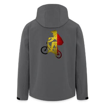 Grunge-Belgischer Flaggenradfahrer - Recycelte Männer Softshell-Jacke von Stanley/Stella - Anthrazit - Hinten - AI Model Male 185 light (185cm)