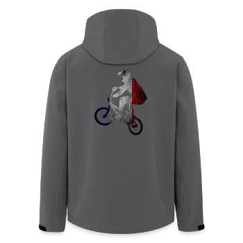 Tri-Color Cyclist Silhouette - Men’s Recycled Softshell Jacket by Stanley/Stella - anthracite - Back - AI Model Male 185 light (185cm)