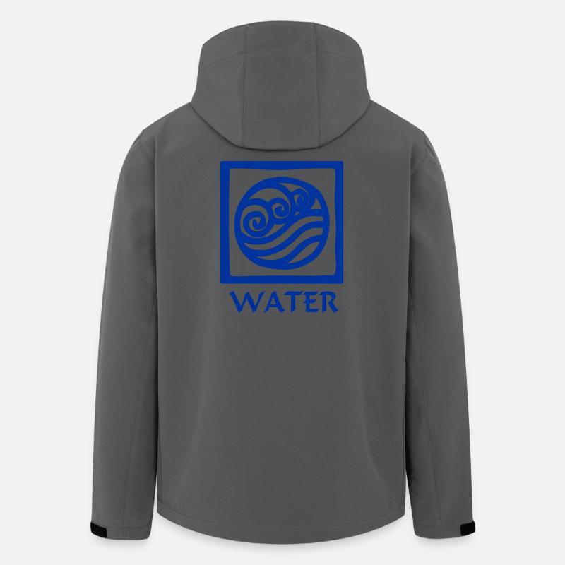 Symbole de l’eau avec texte eau - Veste softshell homme en polyester recyclé Stanley/Stella - charbon